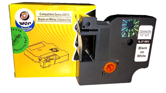 WeP Compatible Label Tape - Black on White (12mm x 7m) for DYMO 45013 S0720530 चे चित्र