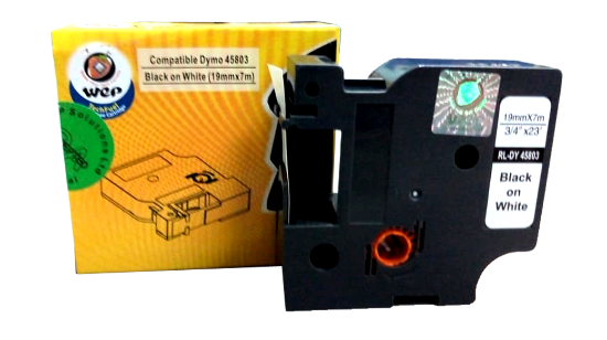 WeP compatible Label Tape for DYMO 45803 S0720830 Black on White (19x7) चे चित्र